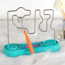 (Green) Kids Collision Electric Shock Toy Education Electric Touch Maze Game Party Funny Game
