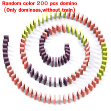 (only 200pcs no train) Kids Electric Domino Train Car Set Sound & Light Automatic Laying Dominoes