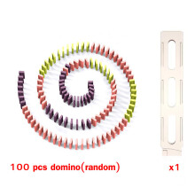 (100pcs1clip no train) Kids Electric Domino Train Car Set Sound & Light Automatic Laying Dominoes