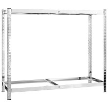 vidaXL 2-Layer Tire Rack Silver Steel Workshop Storage Rack Warehouse Shelf