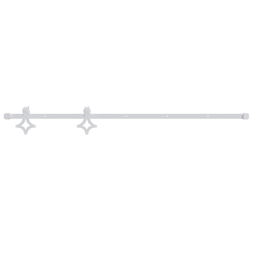 Vidaxl White Sliding Door Hardware Kit 183 Cm Steel Sliding Barn Door Track