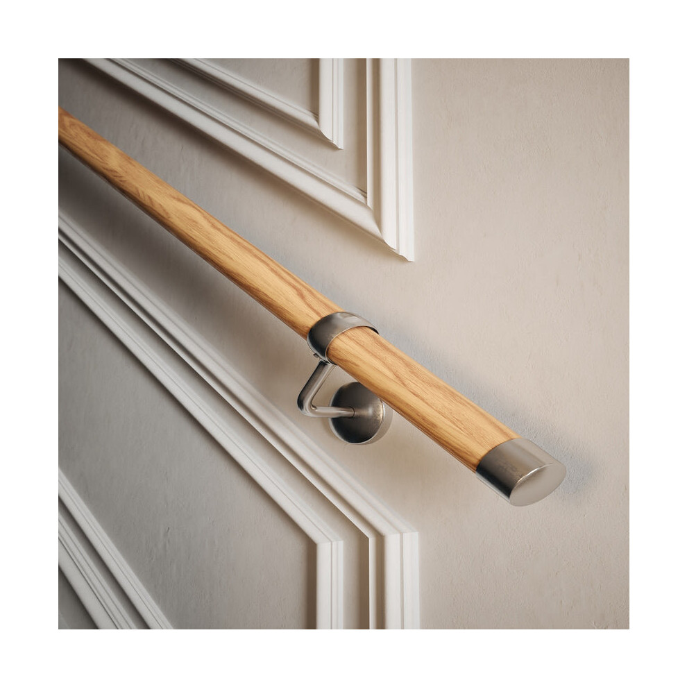 Rothley Wooden Handrail Kit in Oak Home Stairs Natural Banister 3.6m