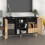 VidaXL (black) vidaXL Sideboard Storage Cabinet Cupboard Solid Wood Pine and Natural Rattan 3