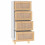 VidaXL (white) vidaXL Sideboard Storage Cabinet Cupboard Solid Wood Pine and Natural Rattan 5
