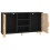 VidaXL (black) vidaXL Sideboard Storage Cabinet Cupboard Solid Wood Pine and Natural Rattan 5