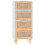 VidaXL (white) vidaXL Sideboard Storage Cabinet Cupboard Solid Wood Pine and Natural Rattan 2