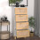 VidaXL (white) vidaXL Sideboard Storage Cabinet Cupboard Solid Wood Pine and Natural Rattan 3