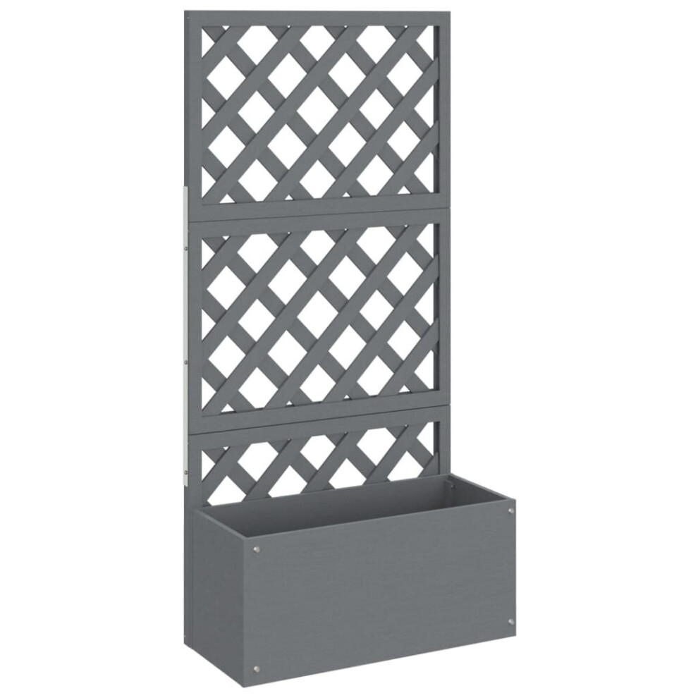 VIDAXL Wood Plastic Composite Trellis Planter - Grey - 135cm - Image 2