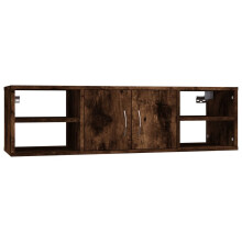 (smoked oak) vidaXL Wall Shelf Wall-Mounted Shelf Storage Display Rack Engineered Wood