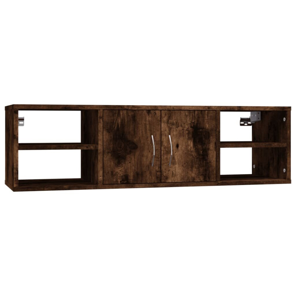 (smoked oak) vidaXL Wall Shelf Engineered Wood Wall-Mounted Floating Shelf Multi Colours