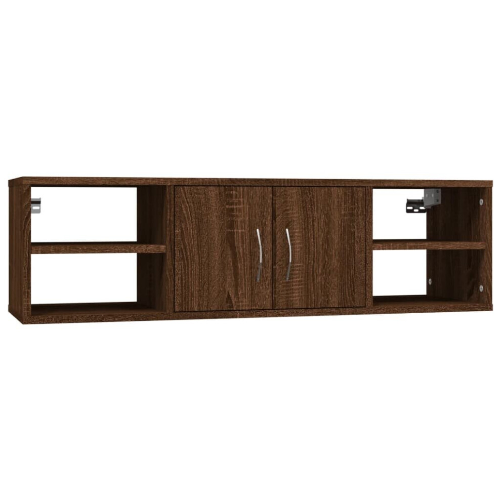 (brown oak) vidaXL Wall Shelf Engineered Wood Wall-Mounted Floating Shelf Multi Colours