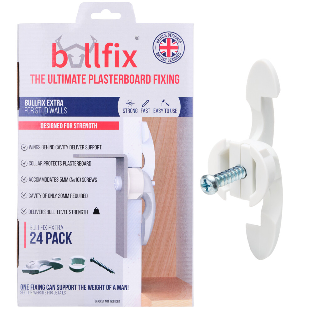 Bullfix Extra Plasterboard Fixings 24Pcs Heavy Duty Stud Wall Hanging 5065002347039