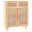 VidaXL (brown) vidaXL Sideboard Storage Cabinet Cupboard Solid Wood Pine and Natural Rattan 1