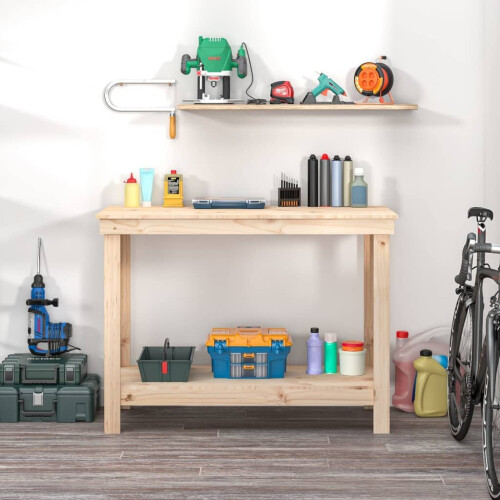 VidaXL (brown, 110 x 50 x 80 cm) vidaXL Solid Wood Pine Work Bench Working Storage Table Multi Colours/Sizes 2