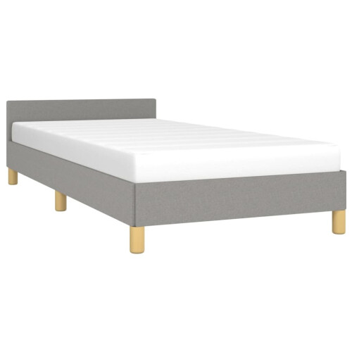 VidaXL (light grey, 3ft single) vidaXL Bed Frame with Headboard Mattress Foundation Upholstered Bed Fabric 2