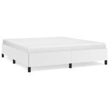(white, 35 cm/ 6ft super king size) vidaXL Bed Frame Mattress Foundation Upholstered Bed Bedstead Faux Leather