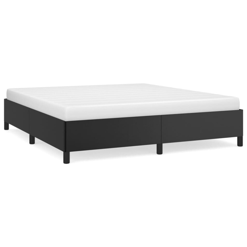 (black, 35 cm/ 6ft super king size) vidaXL Bed Frame Mattress Foundation Upholstered Bed Bedstead Faux Leather