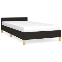 (black, 3ft single) vidaXL Bed Frame with Headboard Mattress Foundation Upholstered Bed Fabric