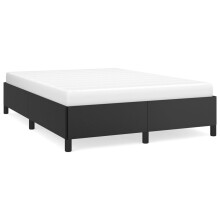 (black, 35 cm/ 4ft6 double) vidaXL Bed Frame Mattress Foundation Upholstered Bed Bedstead Faux Leather