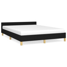 (black, 6ft super king size) vidaXL Bed Frame with Headboard Mattress Foundation Upholstered Bed Fabric