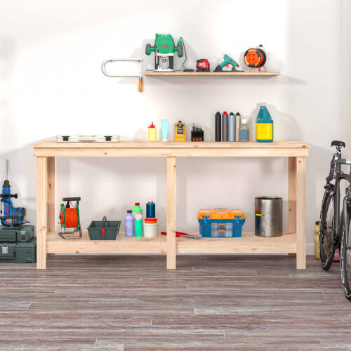 VidaXL (brown, 180 x 50 x 80 cm) vidaXL Solid Wood Pine Work Bench Working Storage Table Multi Colours/Sizes 2
