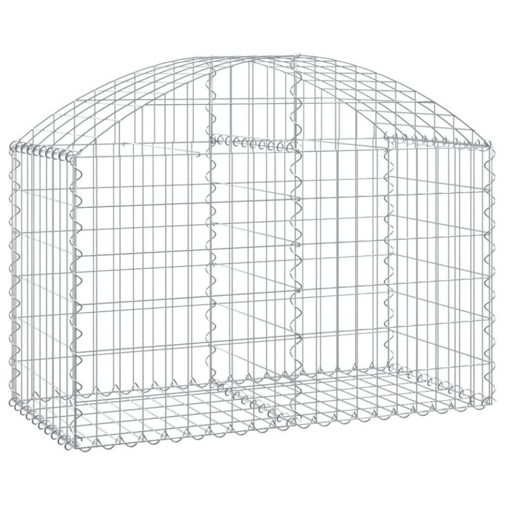 Vidaxl (100 X 50 X 60/80 Cm) Arched Gabion Basket Galvanised Iron Mesh Wire Stone Basket Multi Sizes