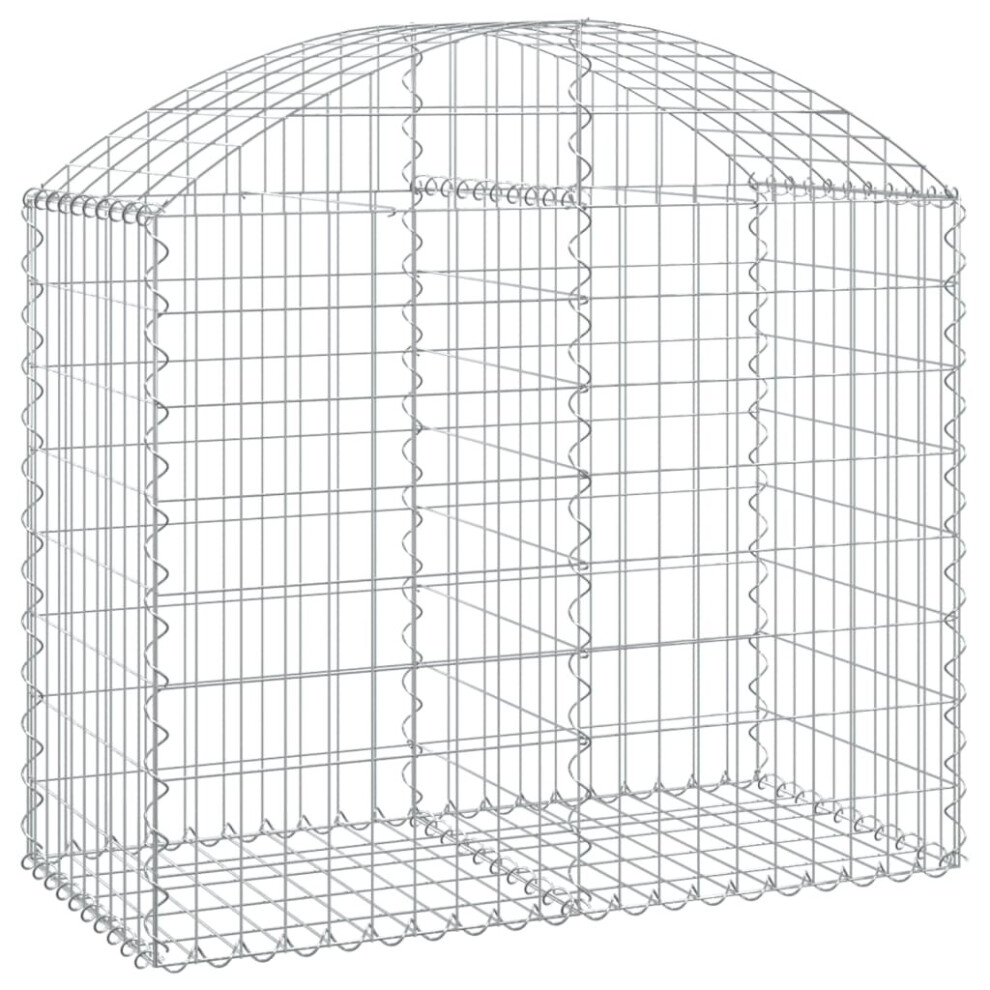 Vidaxl (100 X 50 X 80/100 Cm) Arched Gabion Basket Galvanised Iron Mesh Wire Stone Basket Multi Sizes