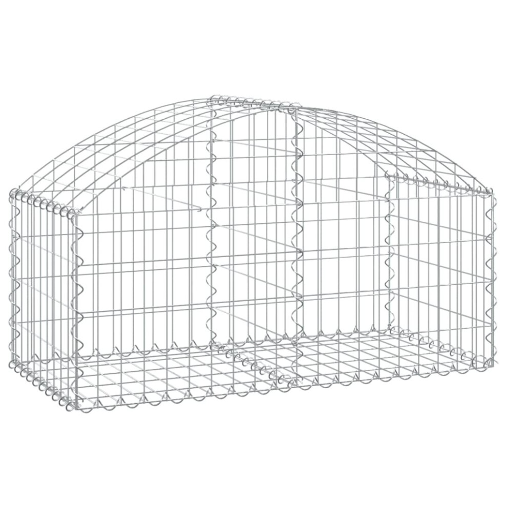 (100 x 50 x 40/60 cm) vidaXL Arched Gabion Basket Galvanised Iron Mesh Wire Stone Basket Multi Sizes