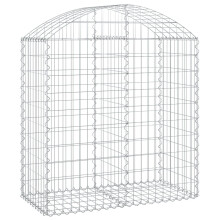(100 x 50 x 100/120 cm) vidaXL Arched Gabion Basket Galvanised Iron Mesh Wire Stone Basket Multi Sizes