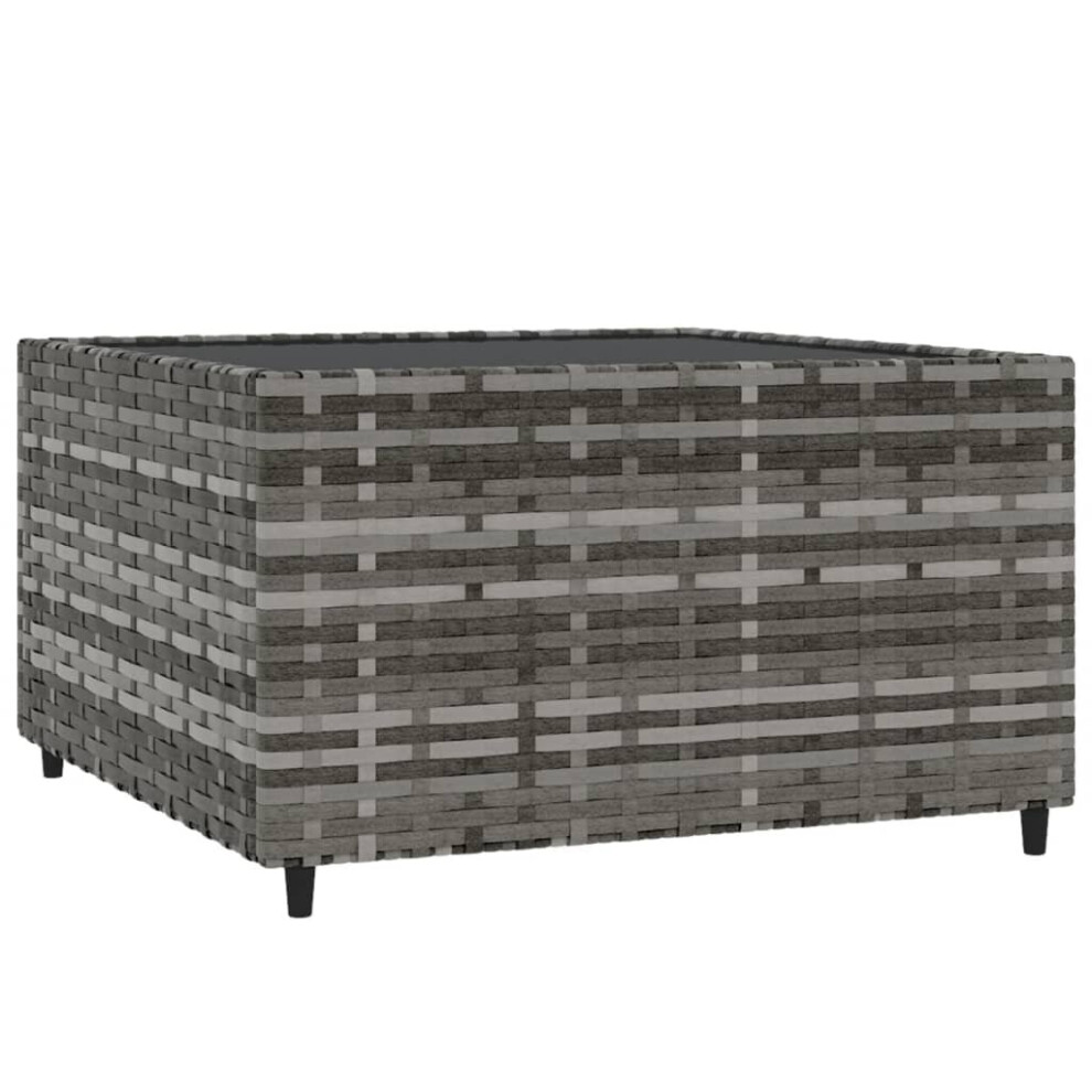 (grey) vidaXL Square Garden Coffee Table 50x50x30 cm Poly Rattan Table Multi Colours