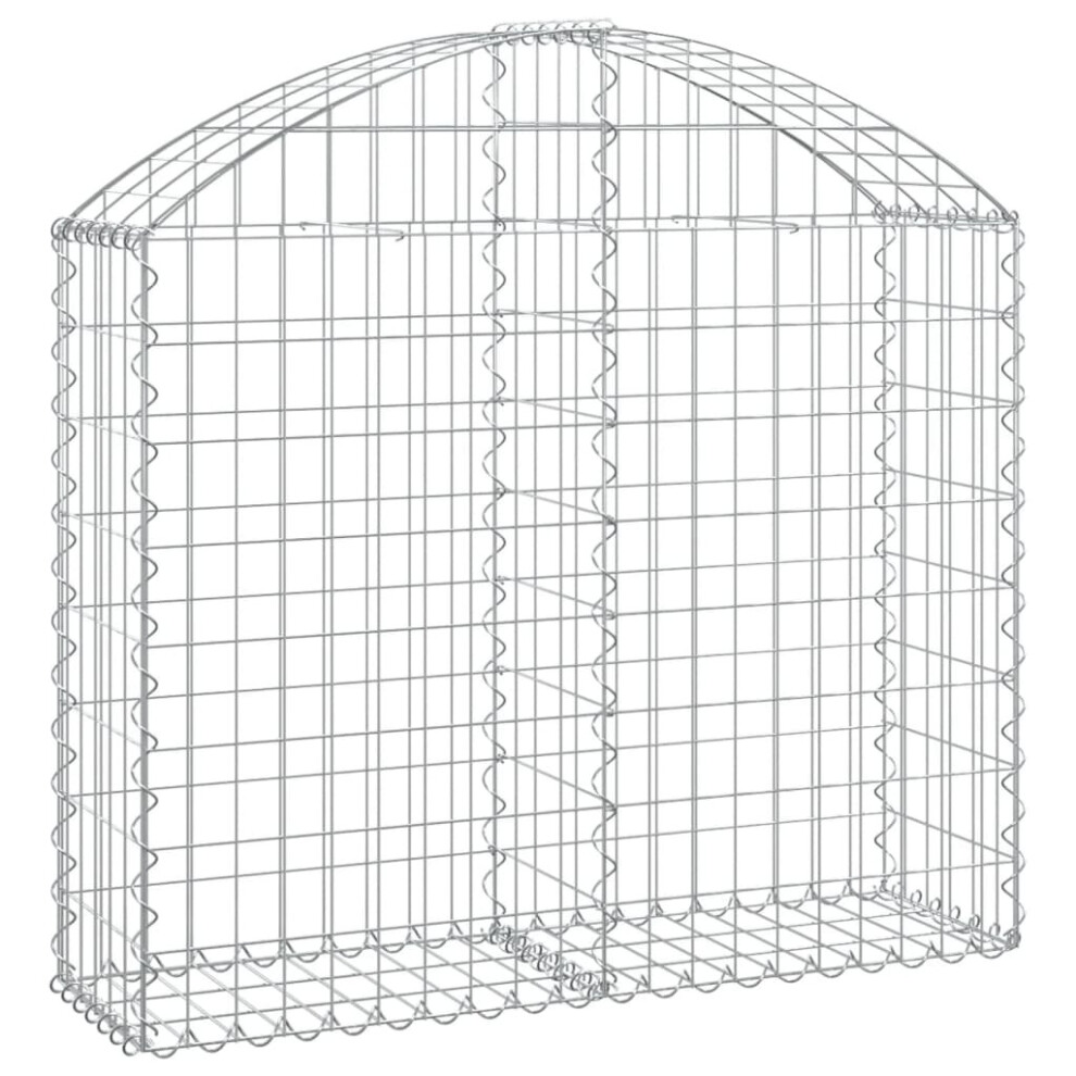 (100 x 30 x 80/100 cm) vidaXL Arched Gabion Basket Galvanised Iron Mesh Wire Stone Basket Multi Sizes