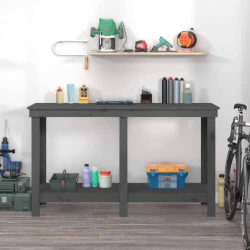 VidaXL (grey, 140 x 50 x 80 cm) vidaXL Solid Wood Pine Work Bench Working Storage Table Multi Colours/Sizes 2