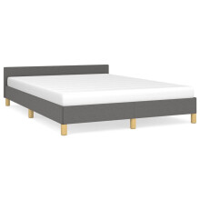 (dark grey, 6ft super king size) vidaXL Bed Frame with Headboard Mattress Foundation Upholstered Bed Fabric