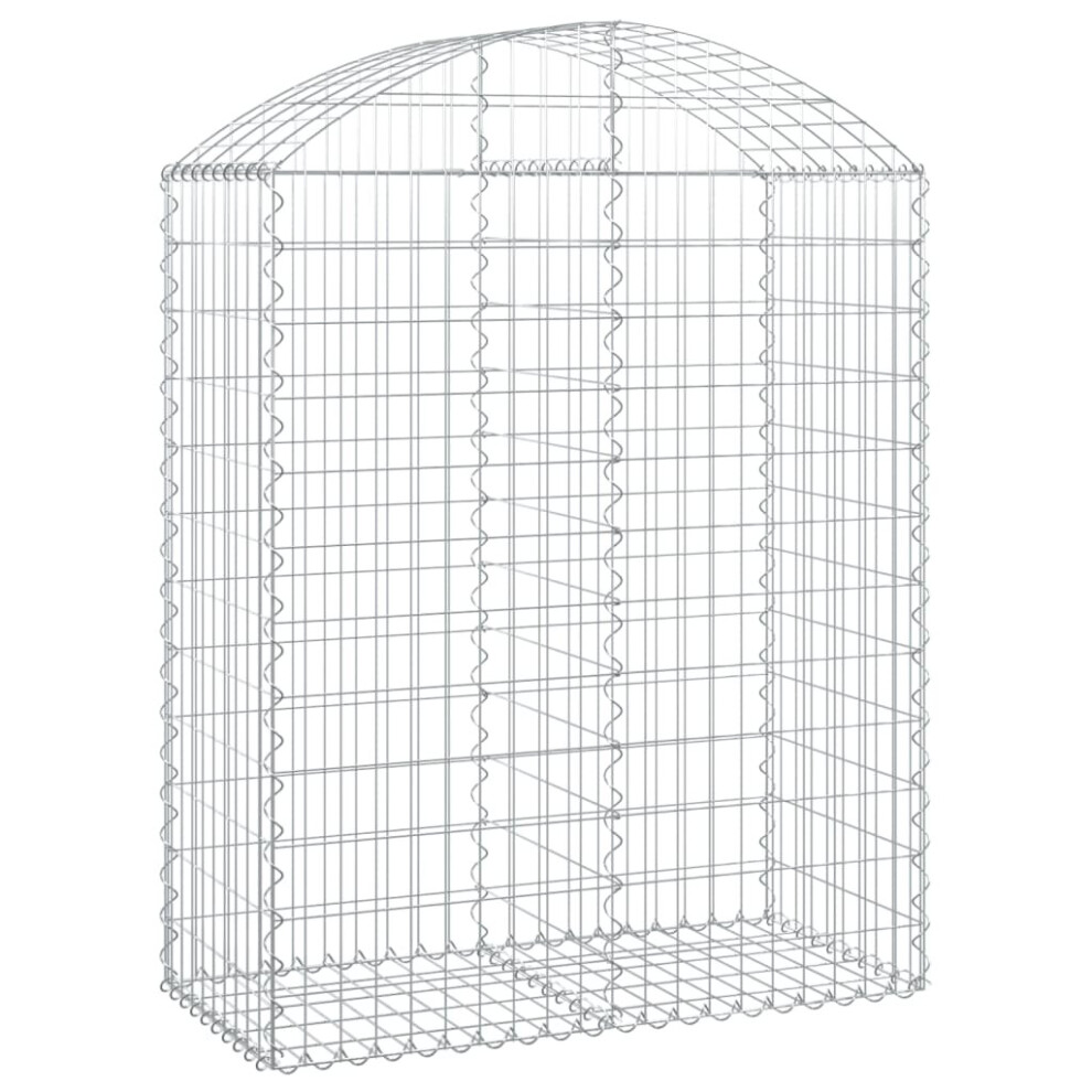 Vidaxl (100 X 50 X 120/140 Cm) Arched Gabion Basket Galvanised Iron Mesh Wire Stone Basket Multi Sizes