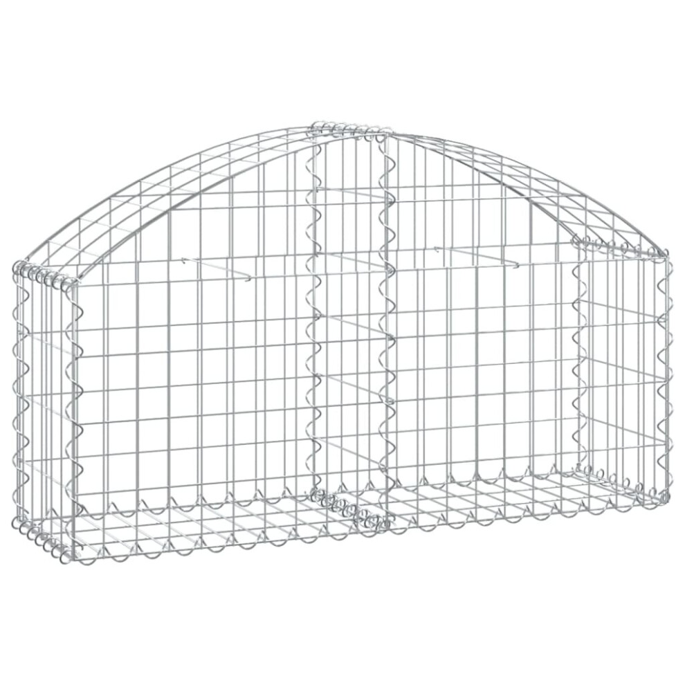 Vidaxl (100 X 30 X 40/60 Cm) Arched Gabion Basket Galvanised Iron Mesh Wire Stone Basket Multi Sizes