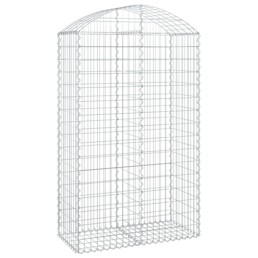 Vidaxl (100 X 50 X 160/180 Cm) Arched Gabion Basket Galvanised Iron Mesh Wire Stone Basket Multi Sizes