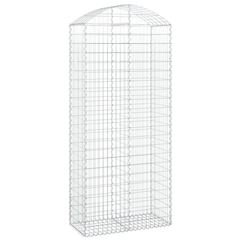 Vidaxl (100 X 50 X 220/240 Cm) Arched Gabion Basket Galvanised Iron Mesh Wire Stone Basket Multi Sizes