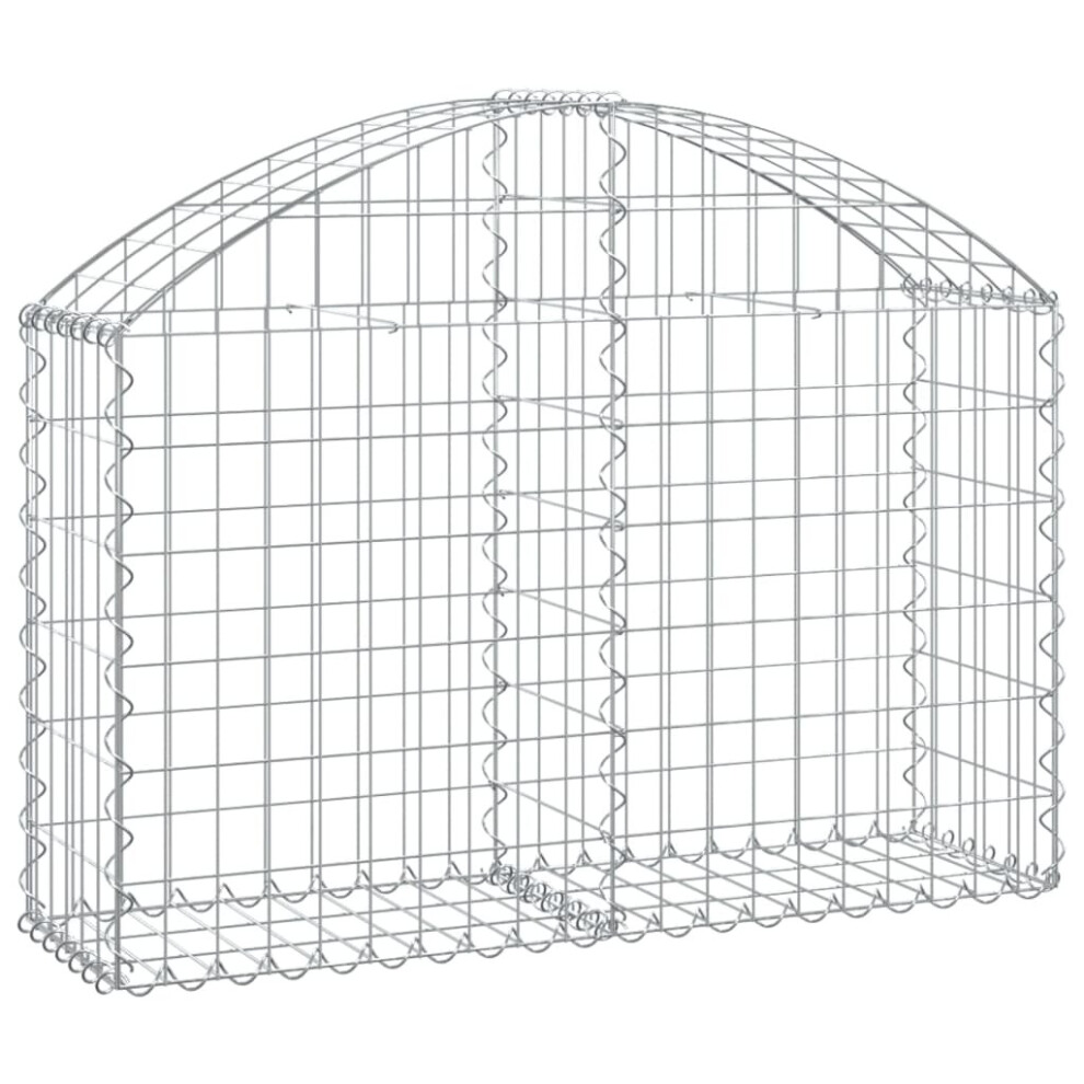 (100 x 30 x 60/80 cm) vidaXL Arched Gabion Basket Galvanised Iron Mesh Wire Stone Basket Multi Sizes