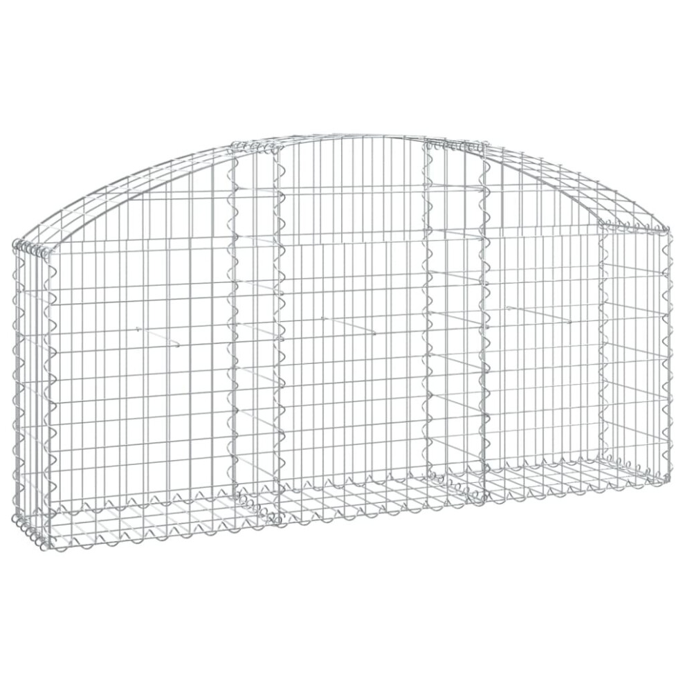 (150 x 30 x 60/80 cm) vidaXL Arched Gabion Basket Galvanised Iron Mesh Wire Stone Basket Multi Sizes