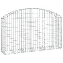 (150 x 30 x 80/100 cm) vidaXL Arched Gabion Basket Galvanised Iron Mesh Wire Stone Basket Multi Sizes