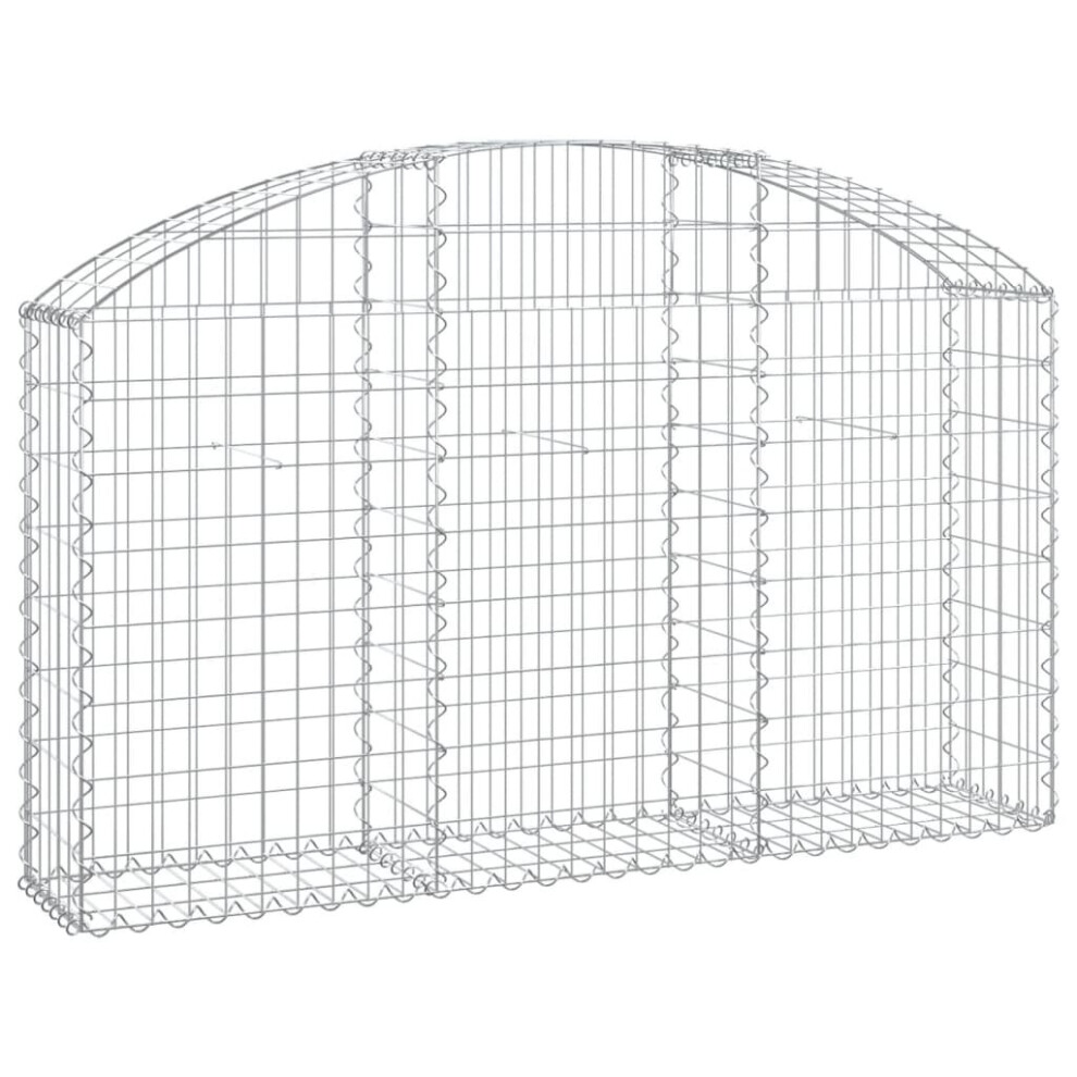 (150 x 30 x 80/100 cm) vidaXL Arched Gabion Basket Galvanised Iron Mesh Wire Stone Basket Multi Sizes