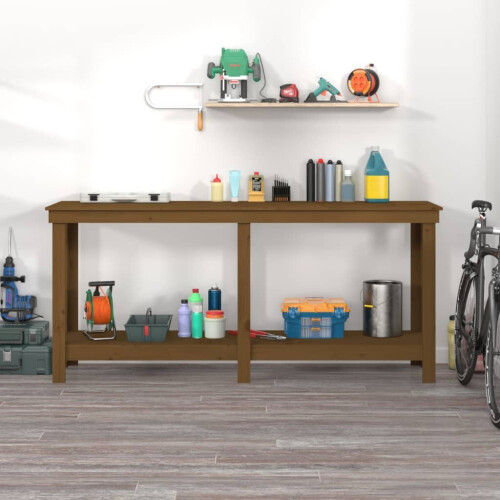 VidaXL (honey brown, 180 x 50 x 80 cm) vidaXL Solid Wood Pine Work Bench Working Storage Table Multi Colours/Sizes 2