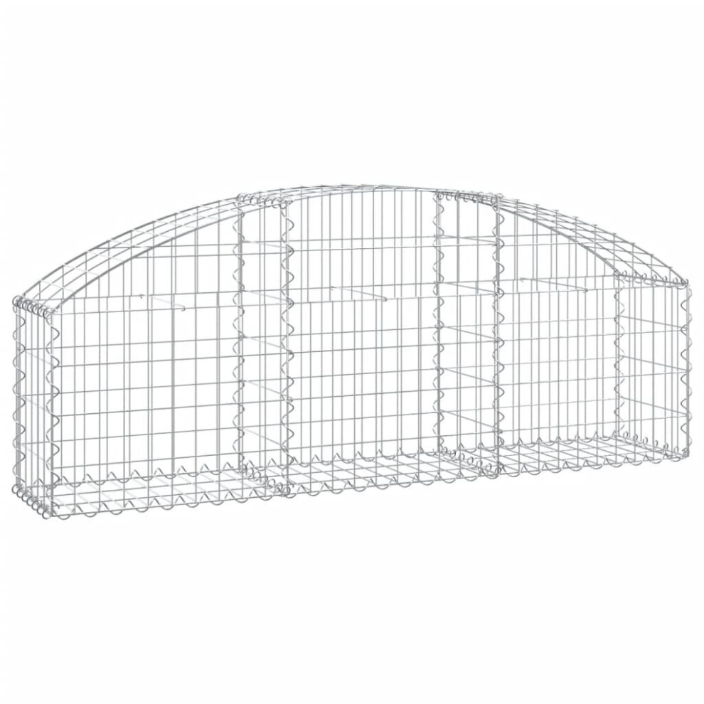 (150 x 30 x 40/60 cm) vidaXL Arched Gabion Basket Galvanised Iron Mesh Wire Stone Basket Multi Sizes