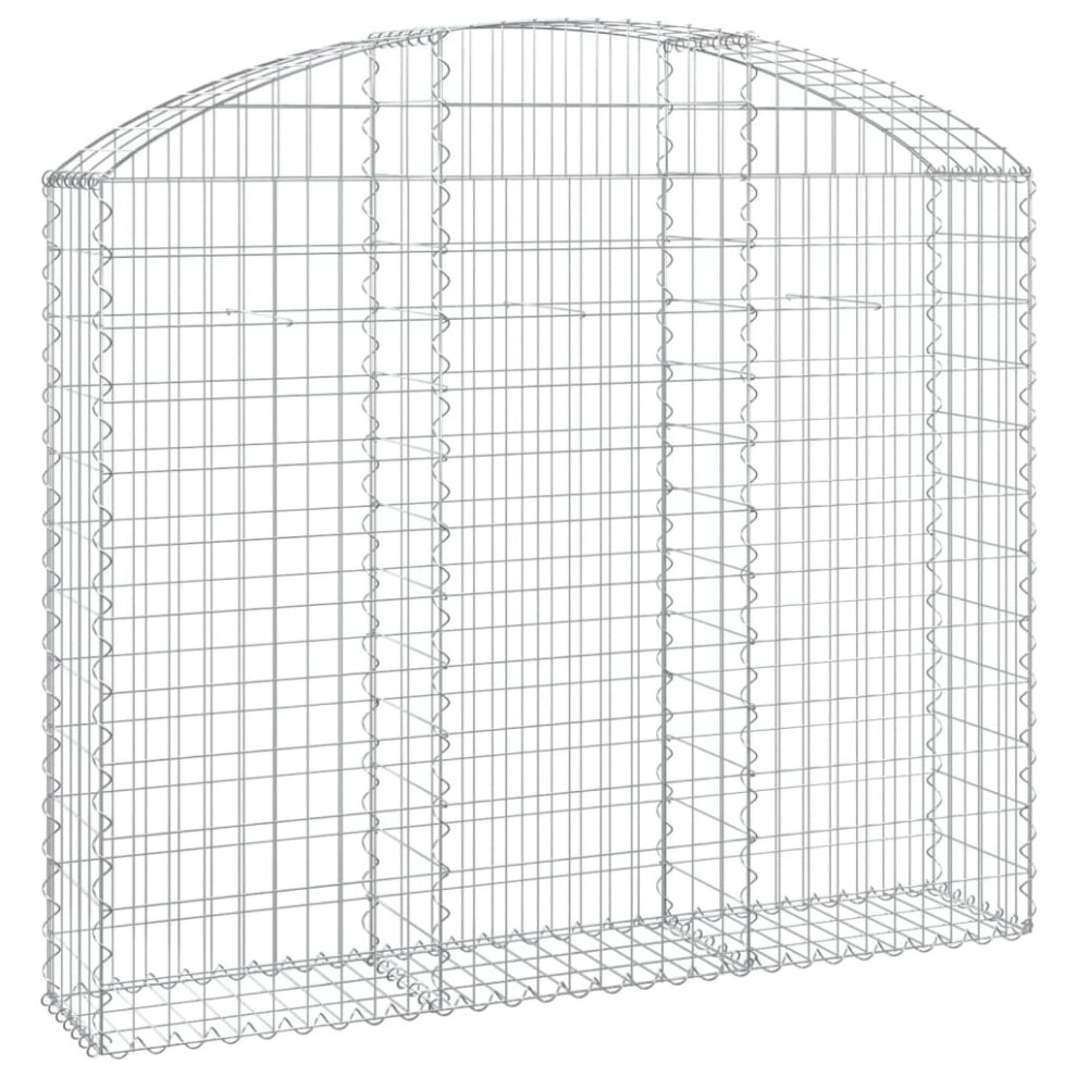 (150 x 30 x 120/140 cm) vidaXL Arched Gabion Basket Galvanised Iron Mesh Wire Stone Basket Multi Sizes