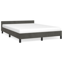 (dark grey, 4ft6 double) vidaXL Bed Frame with Headboard Velvet Bed Base Multi Colours Multi Sizes