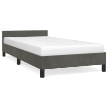 (dark grey, 3ft single) vidaXL Bed Frame with Headboard Velvet Bed Base Multi Colours Multi Sizes