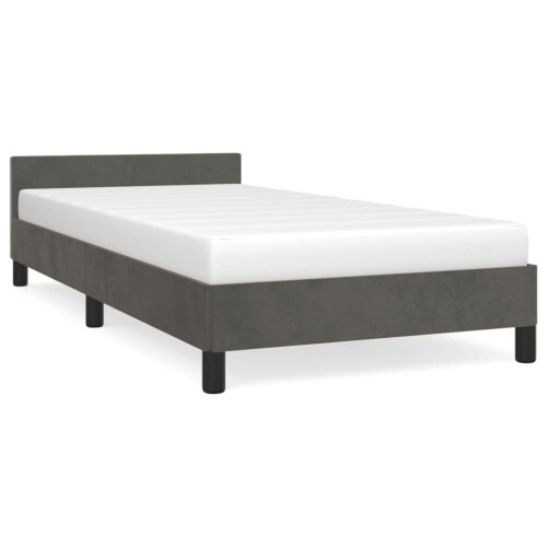VidaXL (dark grey, 3ft single) vidaXL Bed Frame with Headboard Velvet Bed Base Multi Colours Multi Sizes