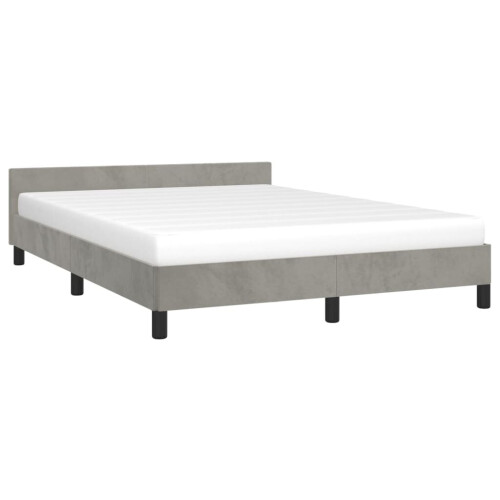 VidaXL (light grey, 6ft super king size) vidaXL Bed Frame with Headboard Velvet Bed Base Multi Colours Multi Sizes 2