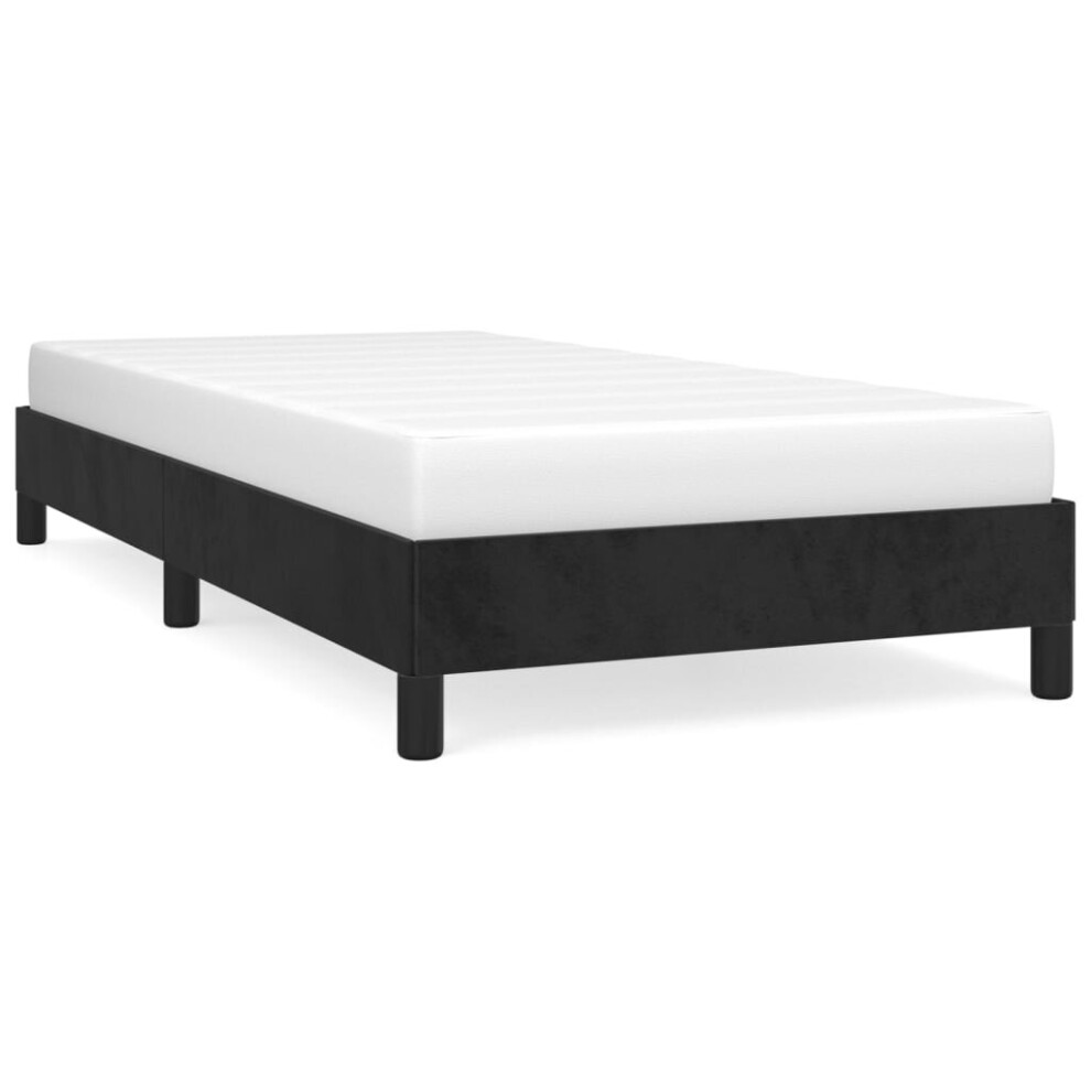 Vidaxl (Black, 25 Cm/ 3Ft Single) Bed Frame Mattress Foundation Bedroom Upholstered Bed Bedstead Velvet
