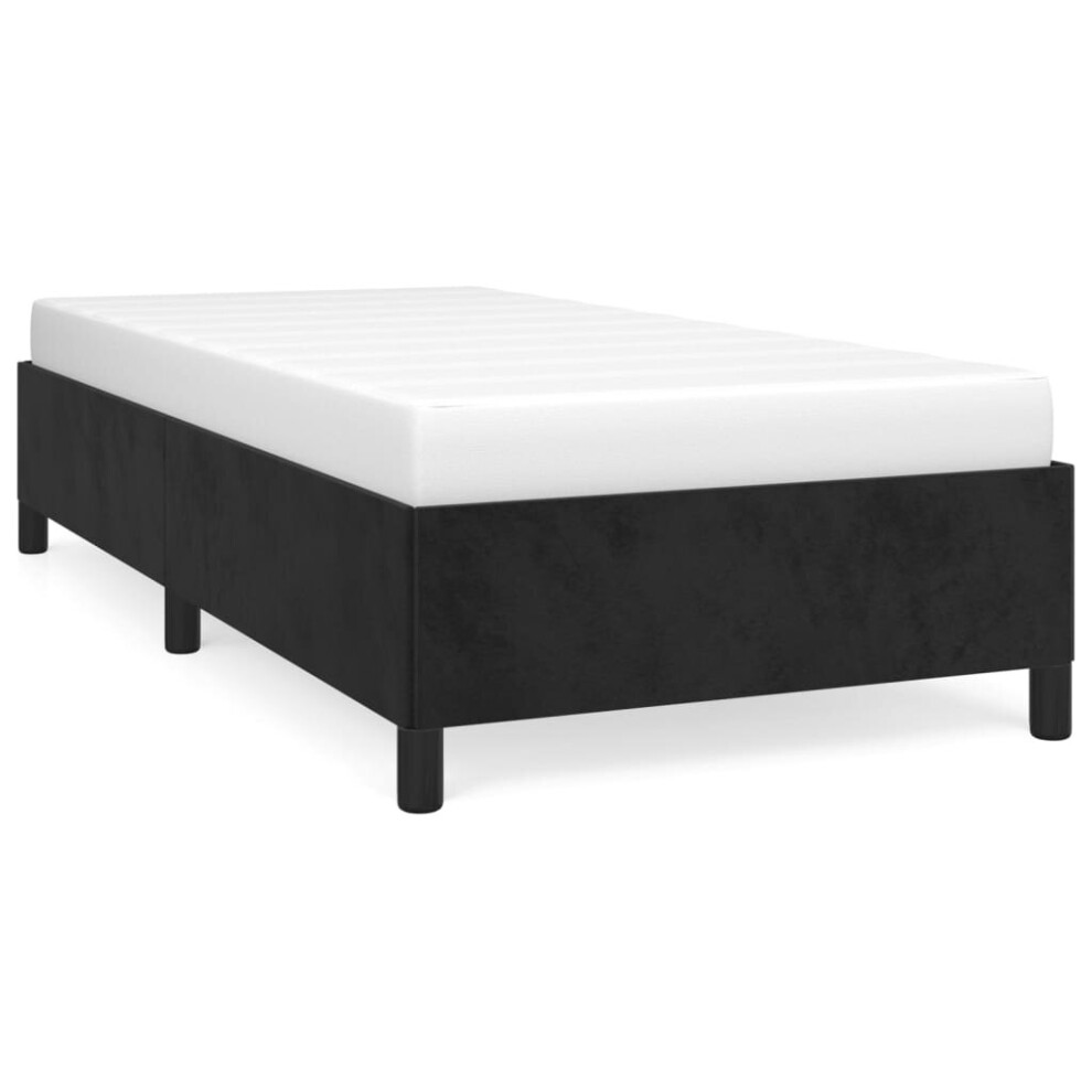 (black, 35 cm/ 3ft single) vidaXL Bed Frame Mattress Foundation Bedroom Upholstered Bed Bedstead Velvet